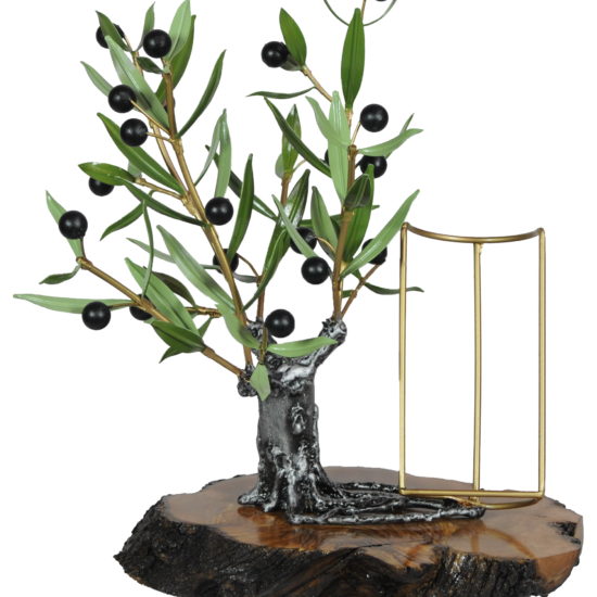 Olivo expositor grande con base de  madera